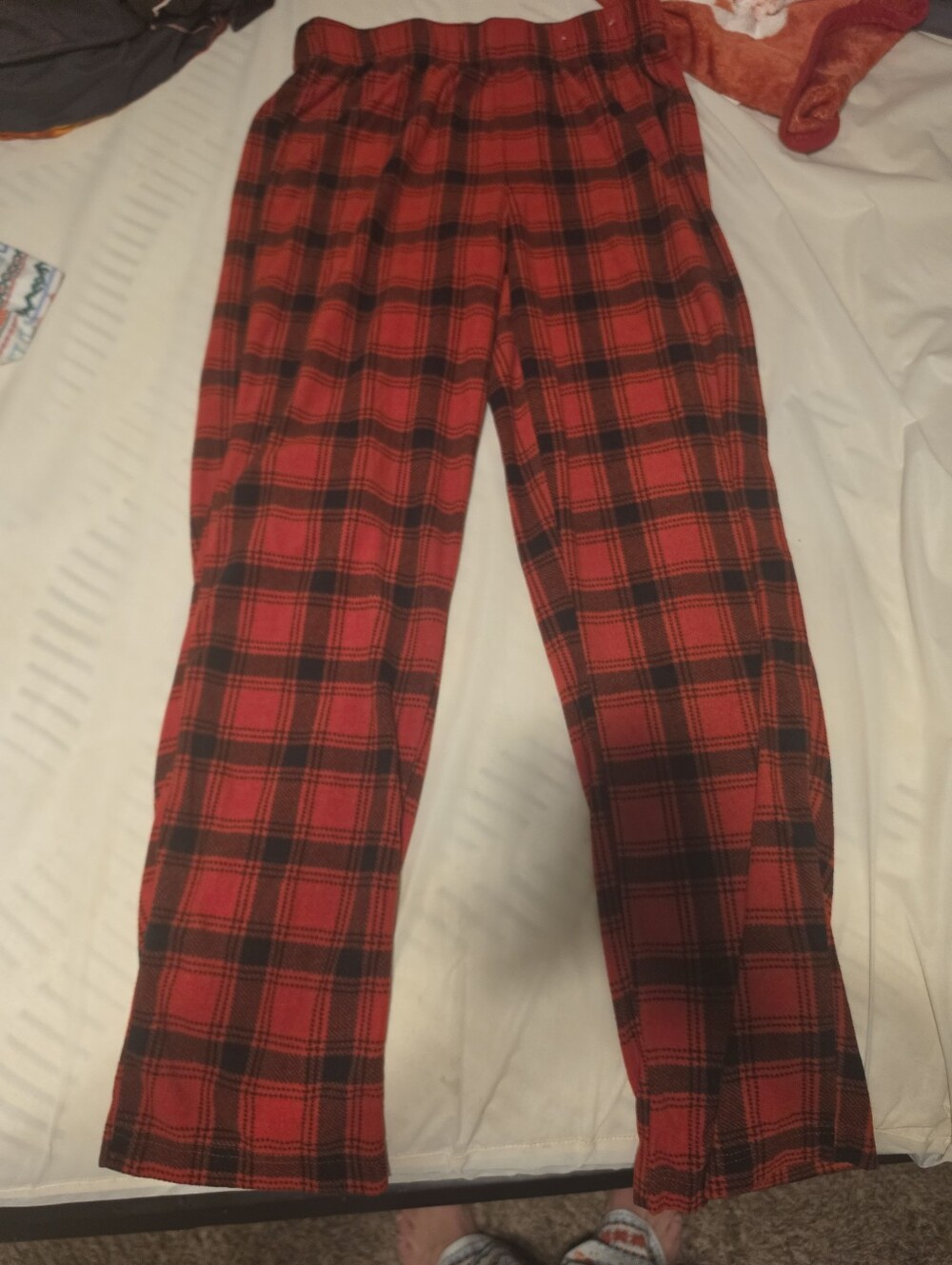 Red And Black Plaid Wondershop Mens Fleece Pajama Pants Small